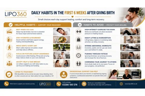 What to Do (and Avoid) in the First 6 Weeks After Giving Birth To Avoid Diastasis Recti 3 First 6 Weeks After Giving Birth To Avoid Diastasis Recti Cambridgeshire : Daily Habits in the First 6 Weeks After Giving Birth